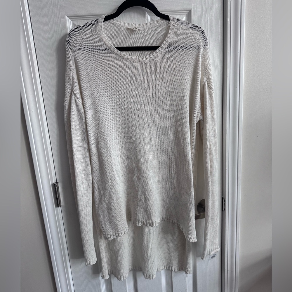 EILEEN FISHER Knit Cotton Blend Crewneck Tunic Sweater Size XS